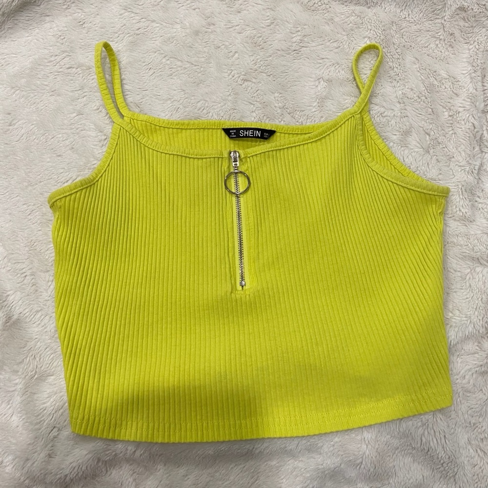 Neon yellow crop top